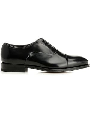 Ferragamo Oxford With Toe Cap - Black