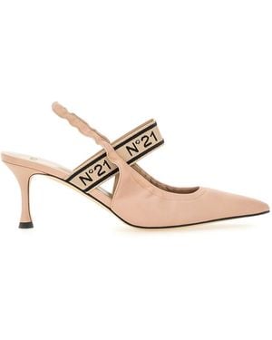 N°21 Slingback With Logo - White