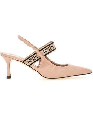 N°21 Slingback With Logo - White