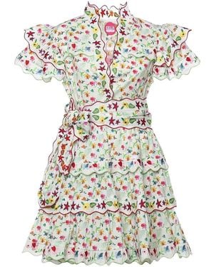 Celiab Haze Floral Print Dress - White