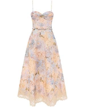 Zimmermann Vestido Midi - Rosa
