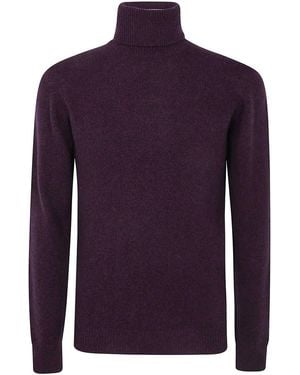 Nuur Long Sleeves Turtle Neck Sweater - Purple