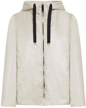 Max Mara Padded Jacket With Hood - White