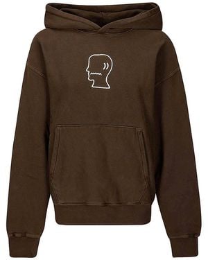 Brain Dead 3D Embroidered Logohead Garment Dyed Hoodie - Brown
