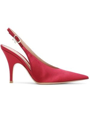 Gianvito Rossi Sofia Sling Crepe Satin Pumps - Pink