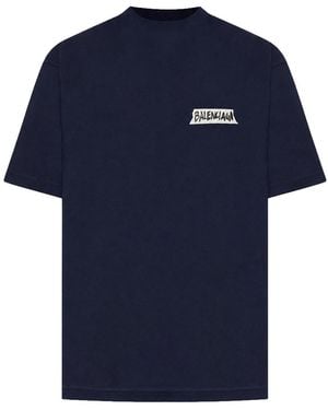 Balenciaga Medium Fit Masking Tape T-Shirt - Blue