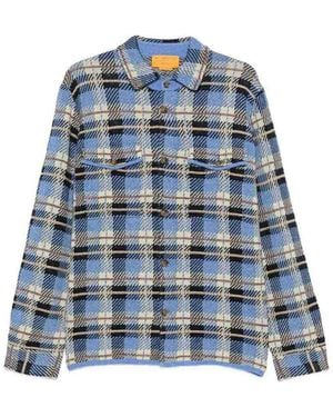 Guest In Residence Checked Cashmere Shirt - Blue