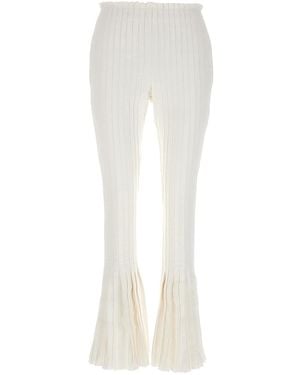 Sacai Ribbed Pleated Pants - White