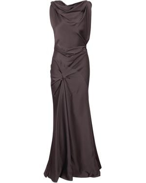 Victoria Beckham Strapless Long Dress - Purple