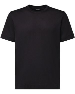 ZEGNA Cotton T-Shirt - Black