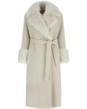 Twinset Lam Thread Coat - White