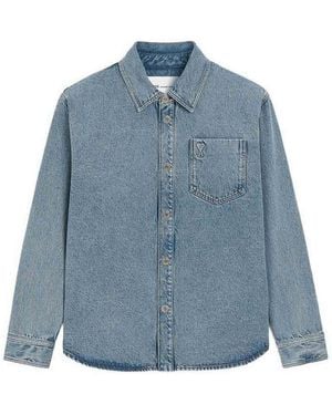 Ami Paris Ami De Coeur Denim Shirt - Blue