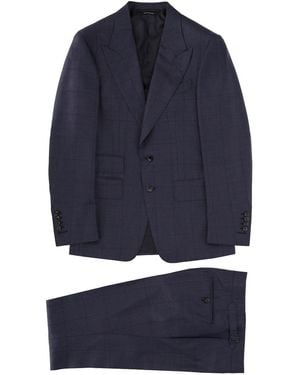 Tom Ford Grand Overcheck Shelton Suit - Blue