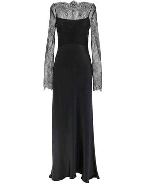 Alberta Ferretti Lace Satin Dress - Black