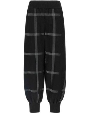 Pleats Please Issey Miyake Crossing Knit Trousers - Black