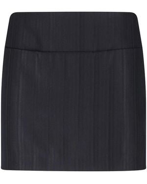 Dondup Pinstriped Wool Mini Skirt - Black