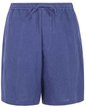 Emporio Armani Linen Shorts - Blue