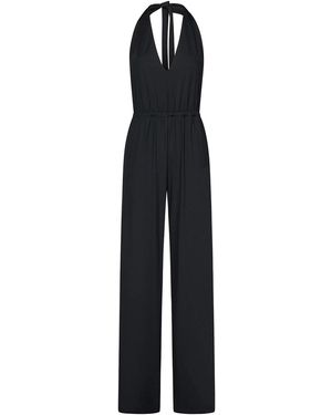 Fisico Long Microfiber Jumpsuit - Black