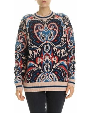 See By Chloé Paisley Jacquard Crewneck Sweater - Gray