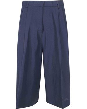 Fabiana Filippi Cropped Wide Leg Trousers - Blue
