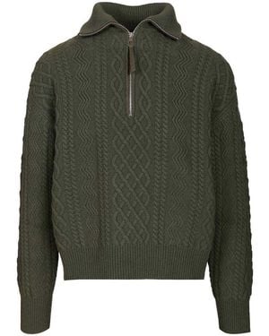 Loewe Zip-Up Sweater - Green