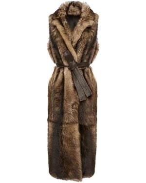 Yves Salomon Toscana Folk Lamb Vest 125Cm - Natural