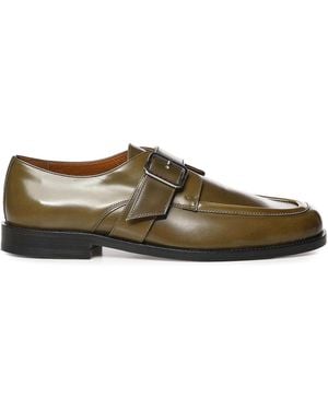 Marni Burgundy Gradient Leather Loafer With Buckle - Brown