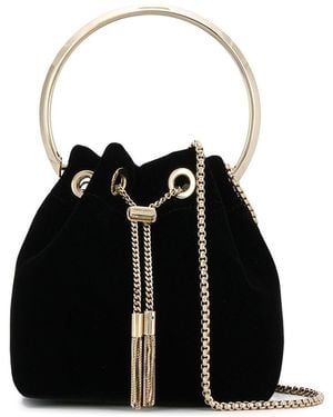Jimmy Choo Bon Bon Velvet Bucket Bag - Black