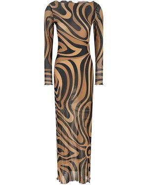 PUCCI Print Tulle Dress - Metallic