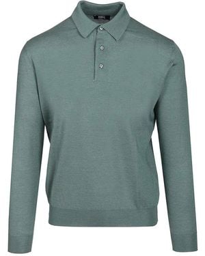 Fedeli Long-Sleeved Polo Shirt - Green