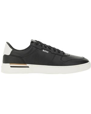 BOSS Leather Sneaker - Black