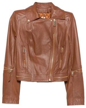 Elisabetta Franchi Leather Outerwear - Brown