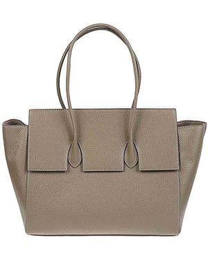 ROUNN Felice Flap Leather Tote Bag - Natural