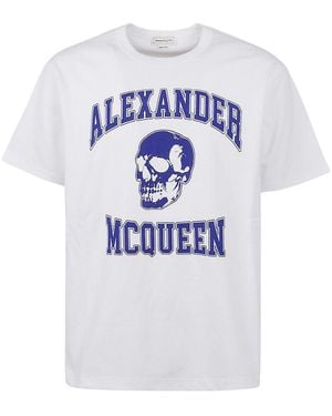 McQueen Logo Print Skull T-shirt - White