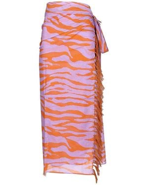 The Attico Animal Print Pareo - Red