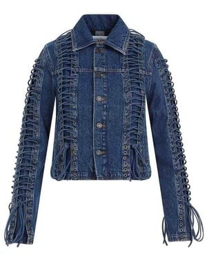 Jean Paul Gaultier Corset Denim Jacket - Blue
