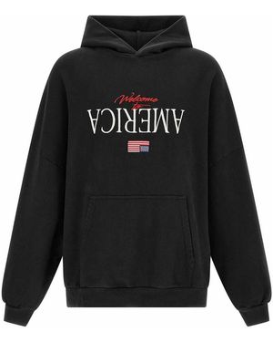 Willy Chavarria Welcome To America-Hooligan Hoodie - Black