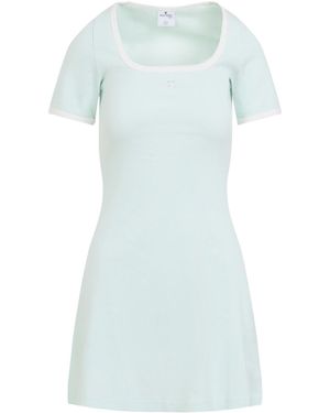 Courreges Cotton Short Dress - Blue
