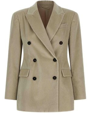Brunello Cucinelli Velvet Blazer - Natural