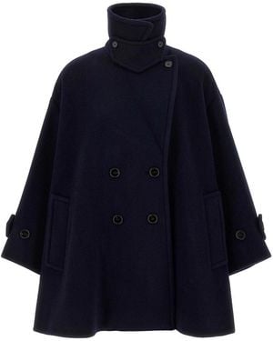 Chloé Double Breasted Wool Coat - Blue