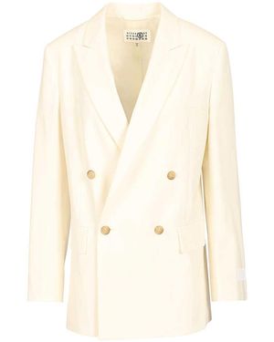 MM6 by Maison Margiela Double-Breasted Blazer - Natural