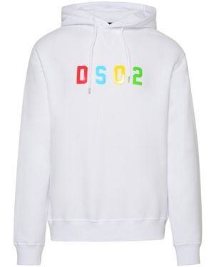 DSquared² Multicoloured Dsq2 Logo Hoodie - White