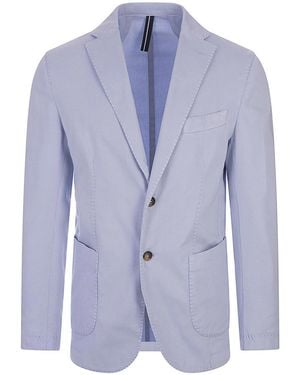 RUSSO CAPRI Oxford Cotton Blazer - Blue