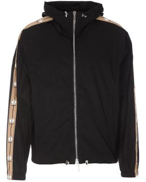 DSquared² Cotton Jacket With Coulisse And Band Logo - Black