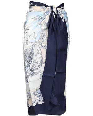 Ferragamo Pareo Con Stampa - Blu