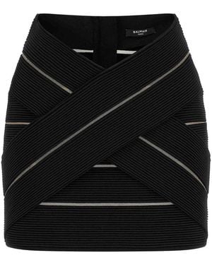 Balmain V-Shaped Waist Skirt - Black