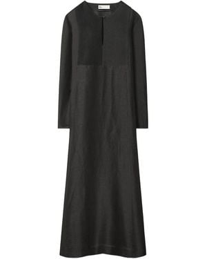 Tory Burch Linen And Silk Long Kaftan - Black