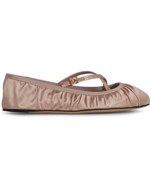 Dolce & Gabbana Satin Ballet Flats - Brown