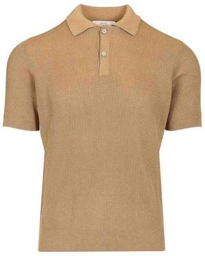 Mauro Ottaviani Ribbed Polo Shirt - Natural