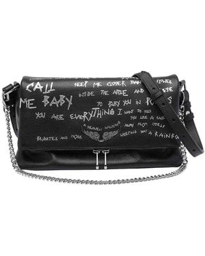 Zadig & Voltaire Rocky Graffiti Crossbody Bag - Black
